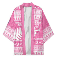 New Zealand Christmas Rugby Personalised Kimono Meri Kirihimete All Black Maori Pink Version LT14 Unisex Pink - Polynesian Pride