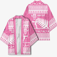 New Zealand Christmas Rugby Personalised Kimono Meri Kirihimete All Black Maori Pink Version LT14 - Polynesian Pride