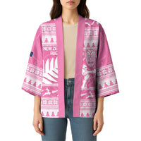 New Zealand Christmas Rugby Personalised Kimono Meri Kirihimete All Black Maori Pink Version LT14 - Polynesian Pride