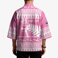 New Zealand Christmas Rugby Personalised Kimono Meri Kirihimete All Black Maori Pink Version LT14 - Polynesian Pride