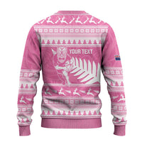 New Zealand Christmas Rugby Personalised Ugly Christmas Sweater Meri Kirihimete All Black Maori Pink Version LT14 - Polynesian Pride
