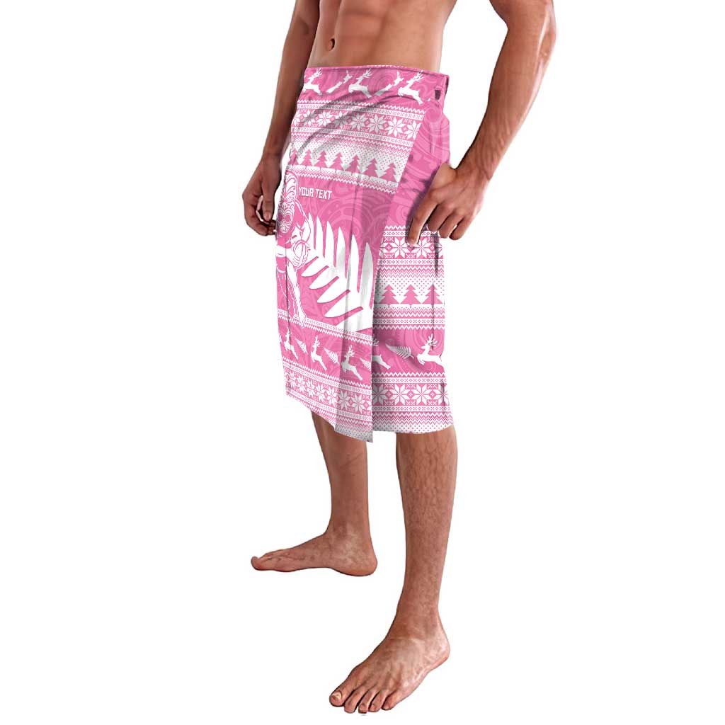 New Zealand Christmas Rugby Personalised Lavalava Meri Kirihimete All Black Maori Pink Version LT14 - Polynesian Pride