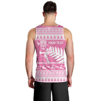 New Zealand Christmas Rugby Personalised Men Tank Top Meri Kirihimete All Black Maori Pink Version LT14 - Polynesian Pride