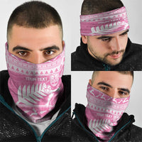 New Zealand Christmas Rugby Personalised Neck Gaiter Meri Kirihimete All Black Maori Pink Version LT14 - Polynesian Pride