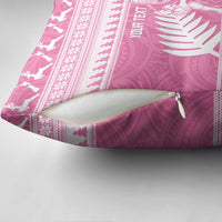 New Zealand Christmas Rugby Personalised Pillow Cover Meri Kirihimete All Black Maori Pink Version LT14 - Polynesian Pride