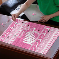 New Zealand Christmas Rugby Personalised Puzzle Meri Kirihimete All Black Maori Pink Version LT14 - Polynesian Pride