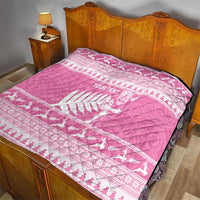 New Zealand Christmas Rugby Personalised Quilt Meri Kirihimete All Black Maori Pink Version LT14 - Polynesian Pride