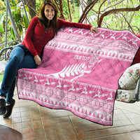 New Zealand Christmas Rugby Personalised Quilt Meri Kirihimete All Black Maori Pink Version LT14 - Polynesian Pride