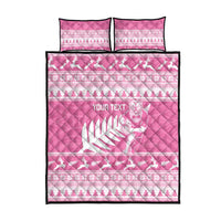New Zealand Christmas Rugby Personalised Quilt Bed Set Meri Kirihimete All Black Maori Pink Version LT14 - Polynesian Pride