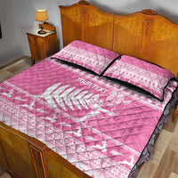 New Zealand Christmas Rugby Personalised Quilt Bed Set Meri Kirihimete All Black Maori Pink Version LT14 - Polynesian Pride