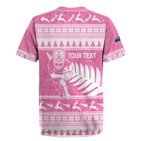 New Zealand Christmas Rugby Personalised Rugby Jersey Meri Kirihimete All Black Maori Pink Version LT14 - Polynesian Pride