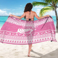 New Zealand Christmas Rugby Personalised Sarong Meri Kirihimete All Black Maori Pink Version LT14 - Polynesian Pride