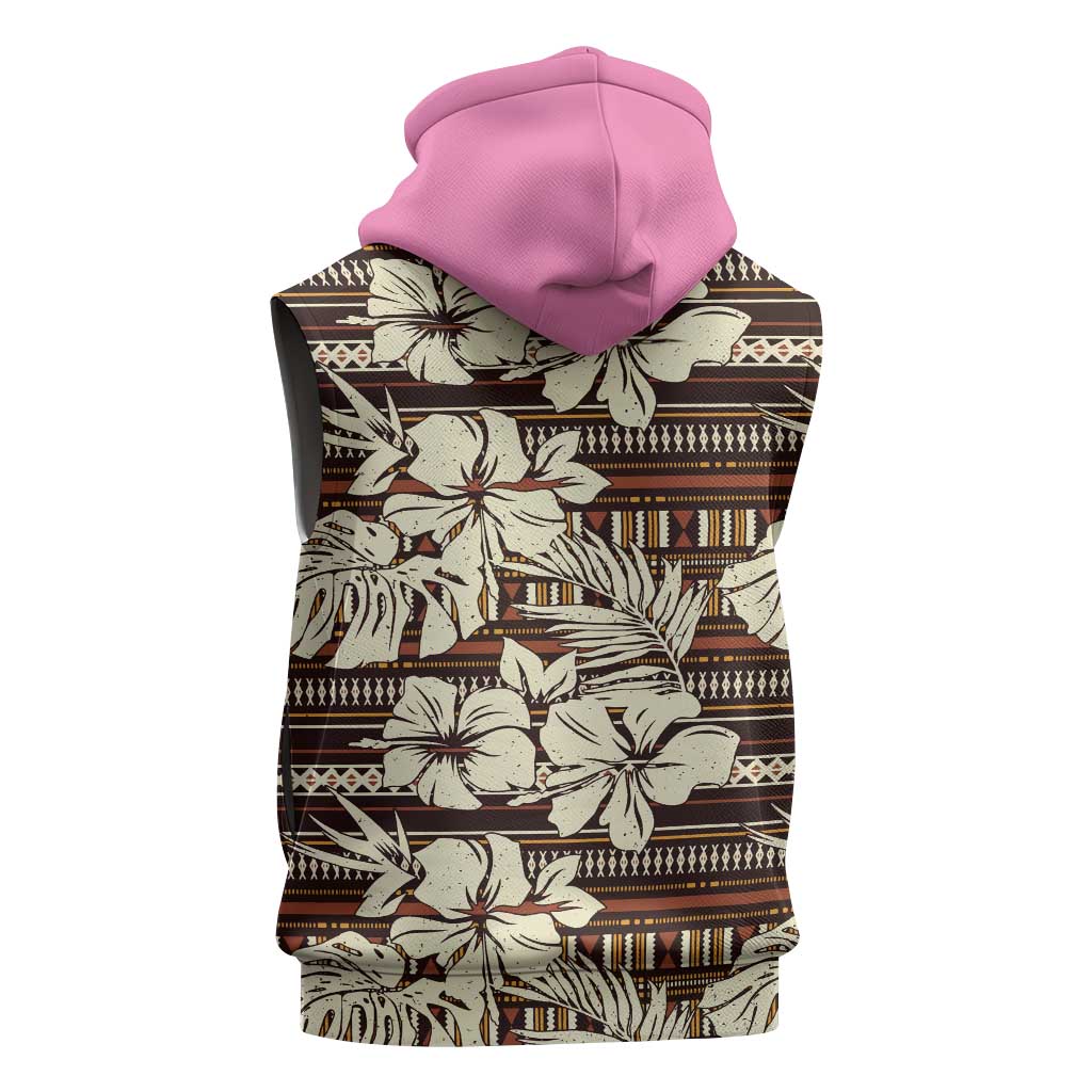New Zealand Christmas Rugby Personalised Sleeveless Zip Hoodie Meri Kirihimete All Black Maori Pink Version LT14 - Polynesian Pride