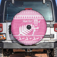 New Zealand Christmas Rugby Personalised Spare Tire Cover Meri Kirihimete All Black Maori Pink Version LT14 Pink - Polynesian Pride