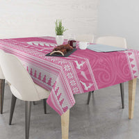 New Zealand Christmas Rugby Personalised Tablecloth Meri Kirihimete All Black Maori Pink Version LT14 - Polynesian Pride