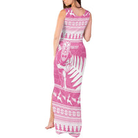 New Zealand Christmas Rugby Personalised Tank Maxi Dress Meri Kirihimete All Black Maori Pink Version LT14 - Polynesian Pride