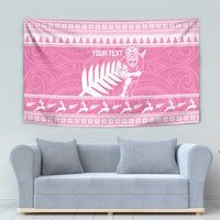 New Zealand Christmas Rugby Personalised Tapestry Meri Kirihimete All Black Maori Pink Version LT14 - Polynesian Pride