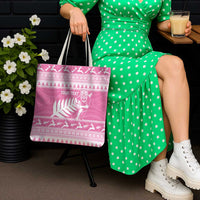 New Zealand Christmas Rugby Personalised Tote Bag Meri Kirihimete All Black Maori Pink Version LT14 - Polynesian Pride
