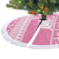 New Zealand Christmas Rugby Tree Skirt Meri Kirihimete All Black Maori Pink Version LT14 - Polynesian Pride