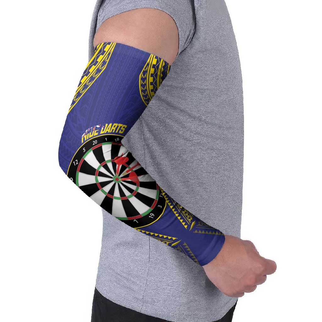 Personalised Niue Darts Arm Sleeves Dart Board Hiapo Pattern - Polynesian Pride