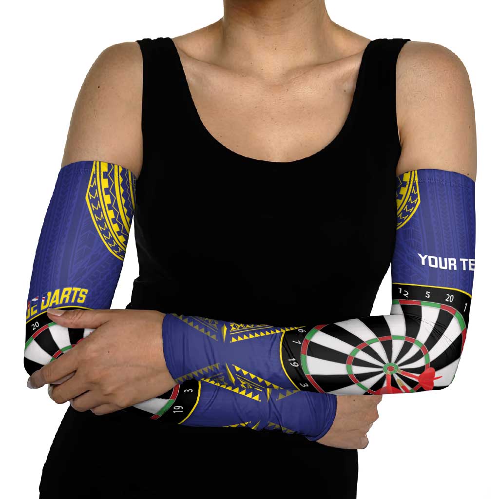 Personalised Niue Darts Arm Sleeves Dart Board Hiapo Pattern - Polynesian Pride