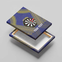 Personalised Niue Darts Canvas Wall Art Dart Board Hiapo Pattern - Polynesian Pride