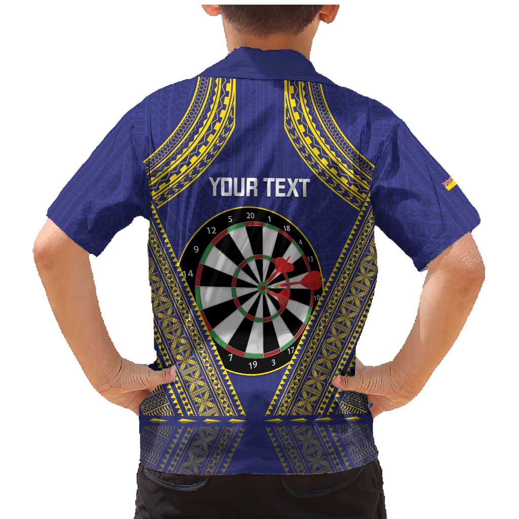 Personalised Niue Darts Family Matching Mermaid Dress and Hawaiian Shirt Dart Board Hiapo Pattern LT14 - Polynesian Pride