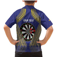 Personalised Niue Darts Family Matching Mermaid Dress and Hawaiian Shirt Dart Board Hiapo Pattern LT14 - Polynesian Pride