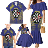 Personalised Niue Darts Family Matching Mermaid Dress and Hawaiian Shirt Dart Board Hiapo Pattern LT14 - Polynesian Pride