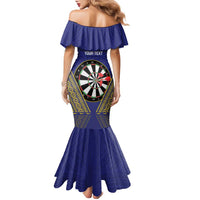 Personalised Niue Darts Family Matching Mermaid Dress and Hawaiian Shirt Dart Board Hiapo Pattern LT14 - Polynesian Pride