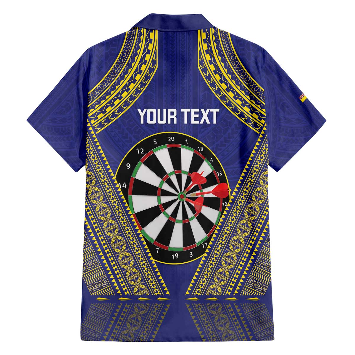 Personalised Niue Darts Family Matching Off The Shoulder Long Sleeve Dress and Hawaiian Shirt Dart Board Hiapo Pattern LT14 - Polynesian Pride