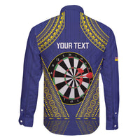 Personalised Niue Darts Family Matching Summer Maxi Dress and Hawaiian Shirt Dart Board Hiapo Pattern LT14 - Polynesian Pride