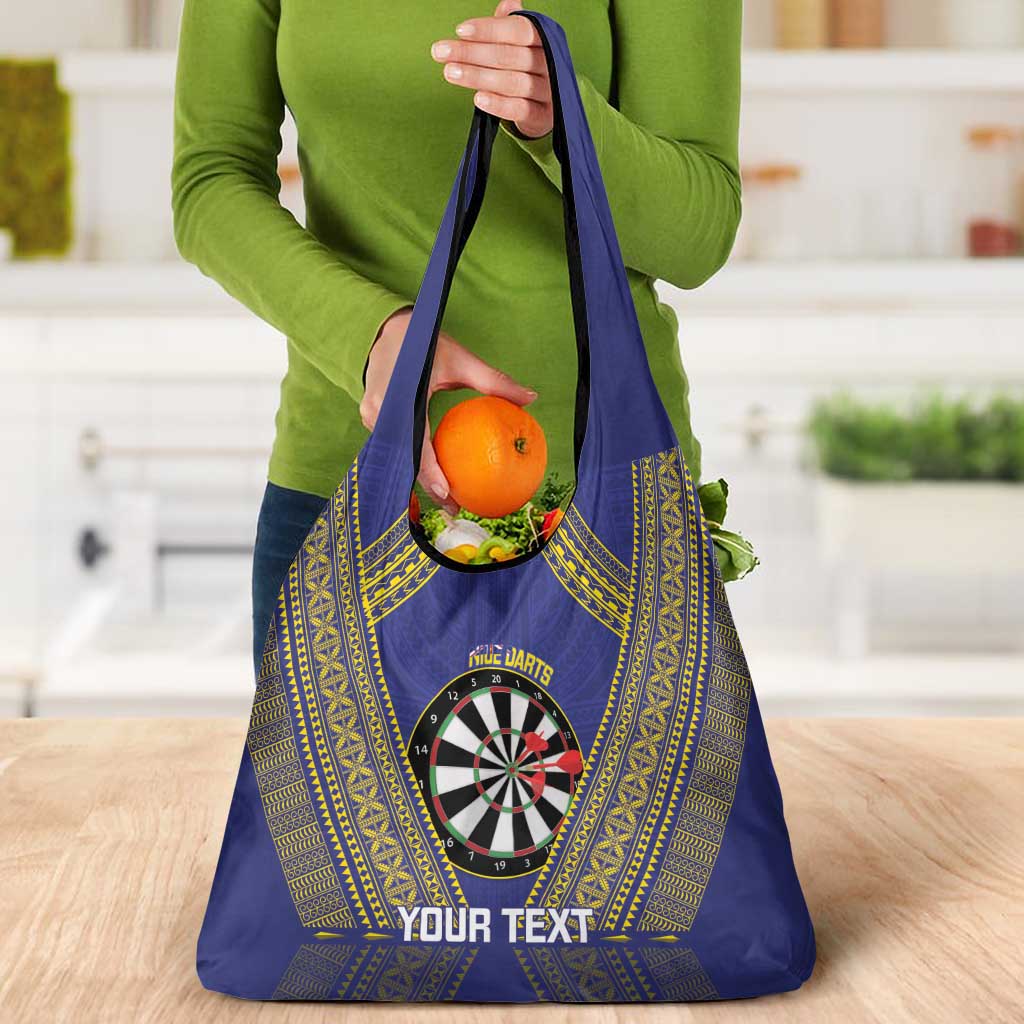 Personalised Niue Darts Grocery Bag Dart Board Hiapo Pattern - Polynesian Pride