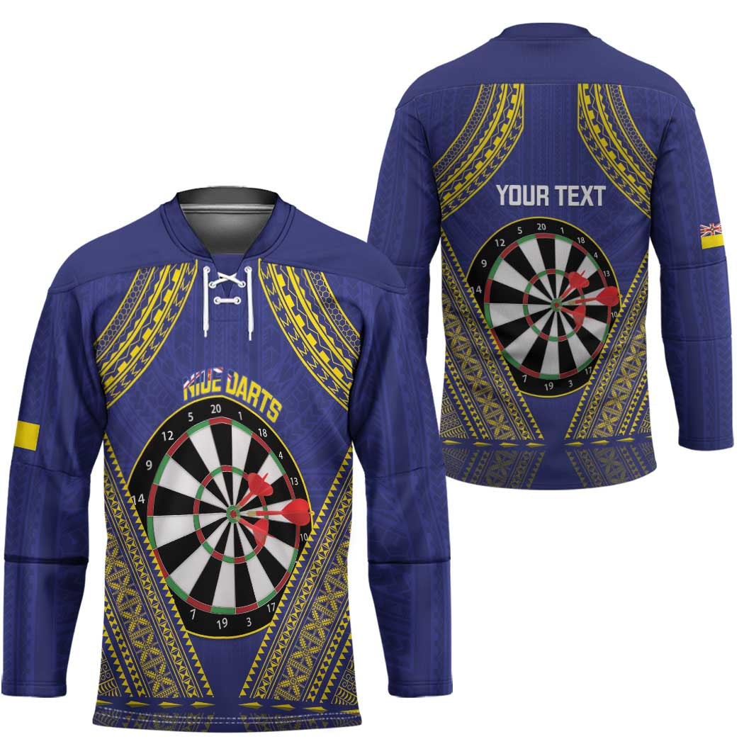 Personalised Niue Darts Hockey Jersey Dart Board Hiapo Pattern - Polynesian Pride