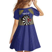 Personalised Niue Darts Kid Short Sleeve Dress Dart Board Hiapo Pattern LT14 - Polynesian Pride
