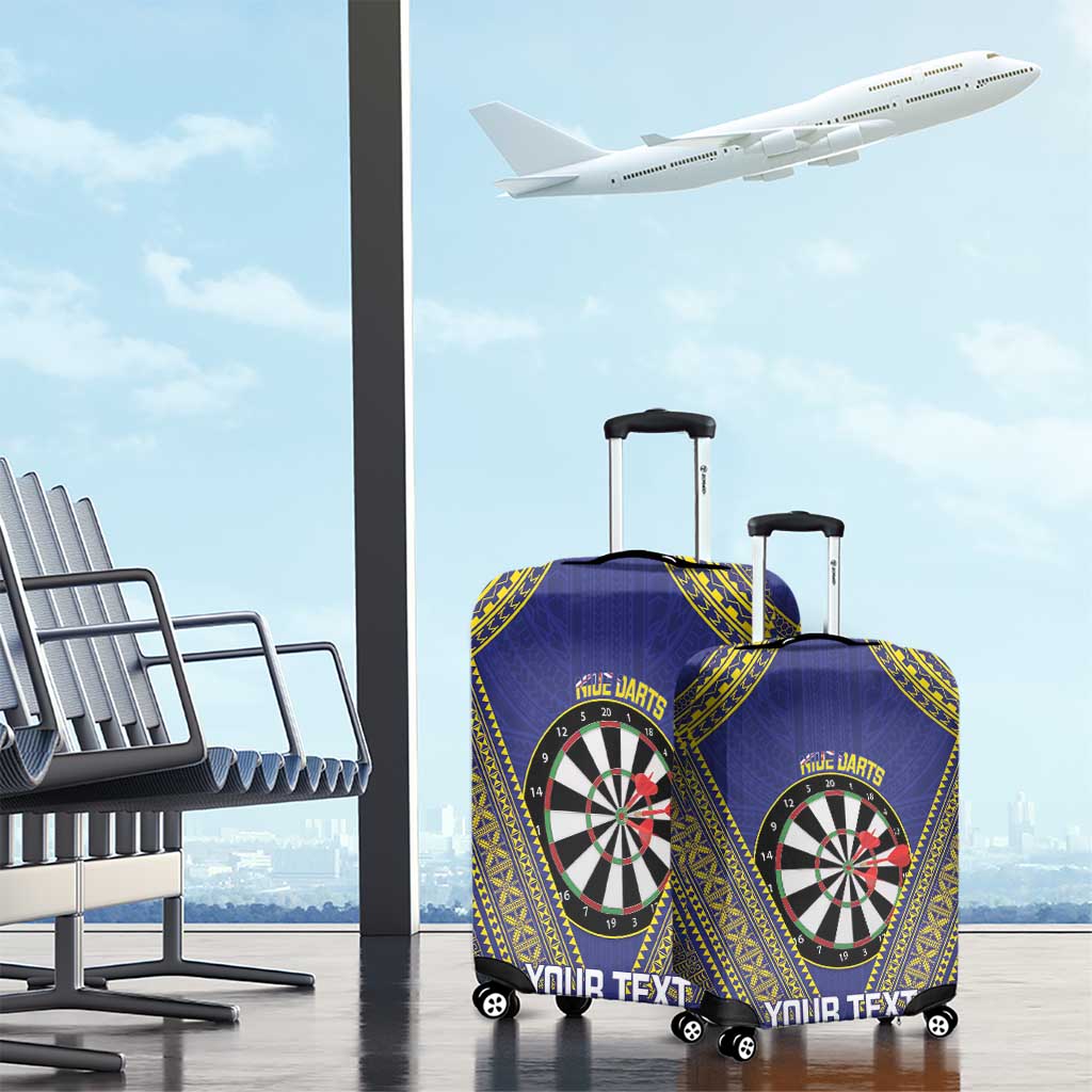 Personalised Niue Darts Luggage Cover Dart Board Hiapo Pattern - Polynesian Pride
