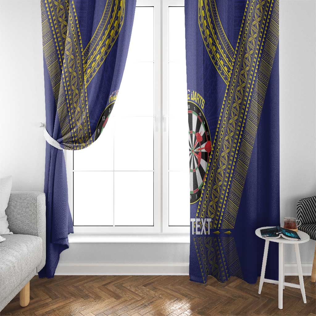 Personalised Niue Darts Window Curtain Dart Board Hiapo Pattern - Polynesian Pride