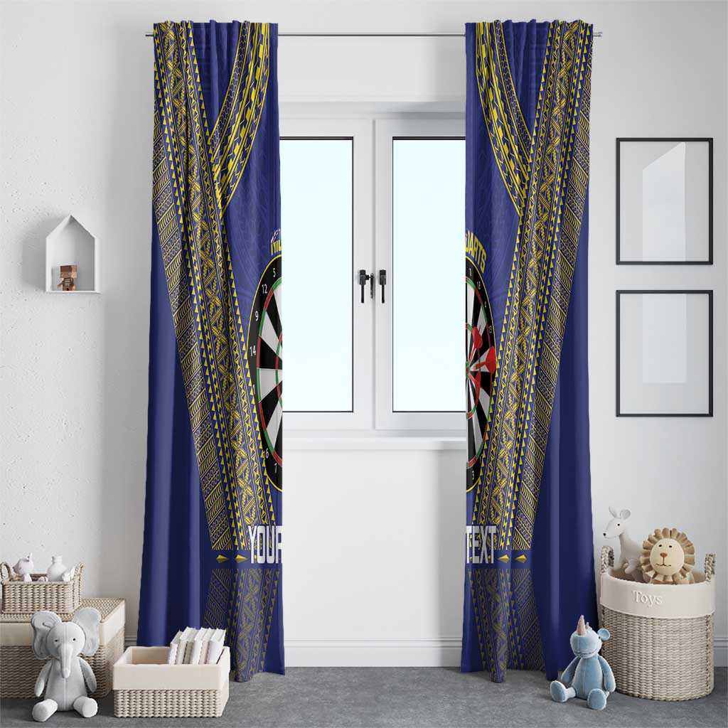 Personalised Niue Darts Window Curtain Dart Board Hiapo Pattern - Polynesian Pride