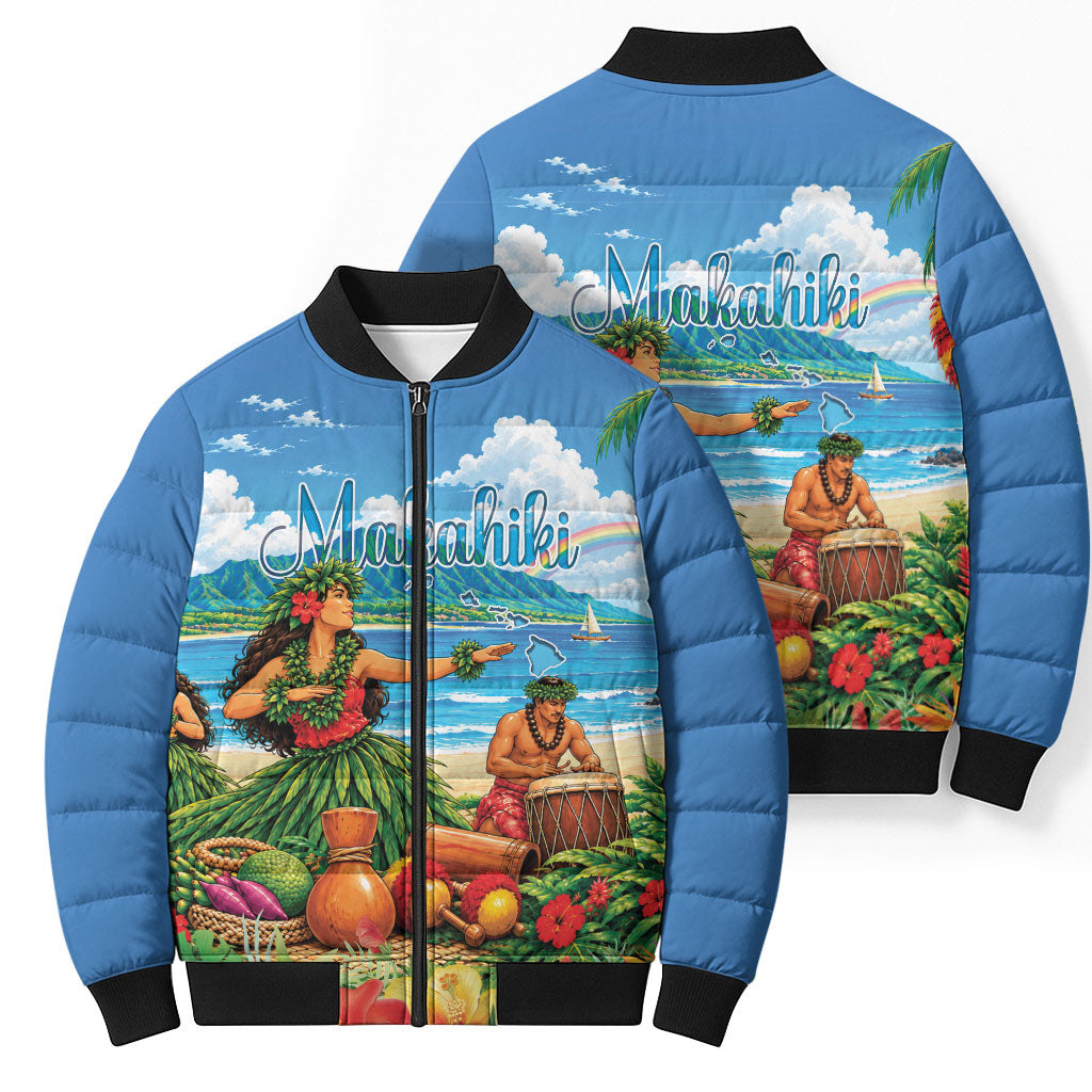 Hawaii Makahiki Bomber Puffer Jacket Hawaiian New Year Tropical Vibes LT14 - Polynesian Pride