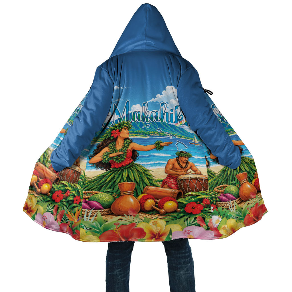 Hawaii Makahiki Cloak Hawaiian New Year Tropical Vibes LT14 Unisex Blue - Polynesian Pride