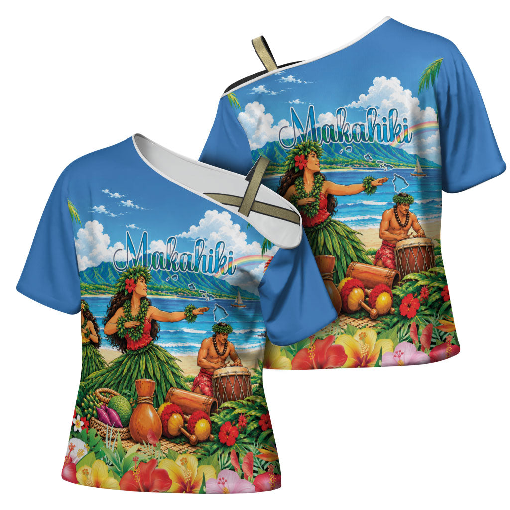 Hawaii Makahiki Cross Shoulder Shirt Hawaiian New Year Tropical Vibes LT14 - Polynesian Pride