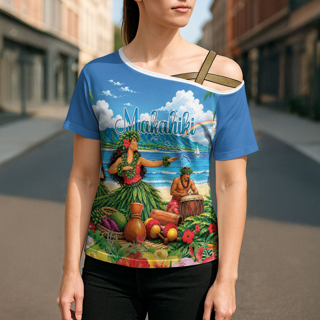 Hawaii Makahiki Cross Shoulder Shirt Hawaiian New Year Tropical Vibes LT14 - Polynesian Pride