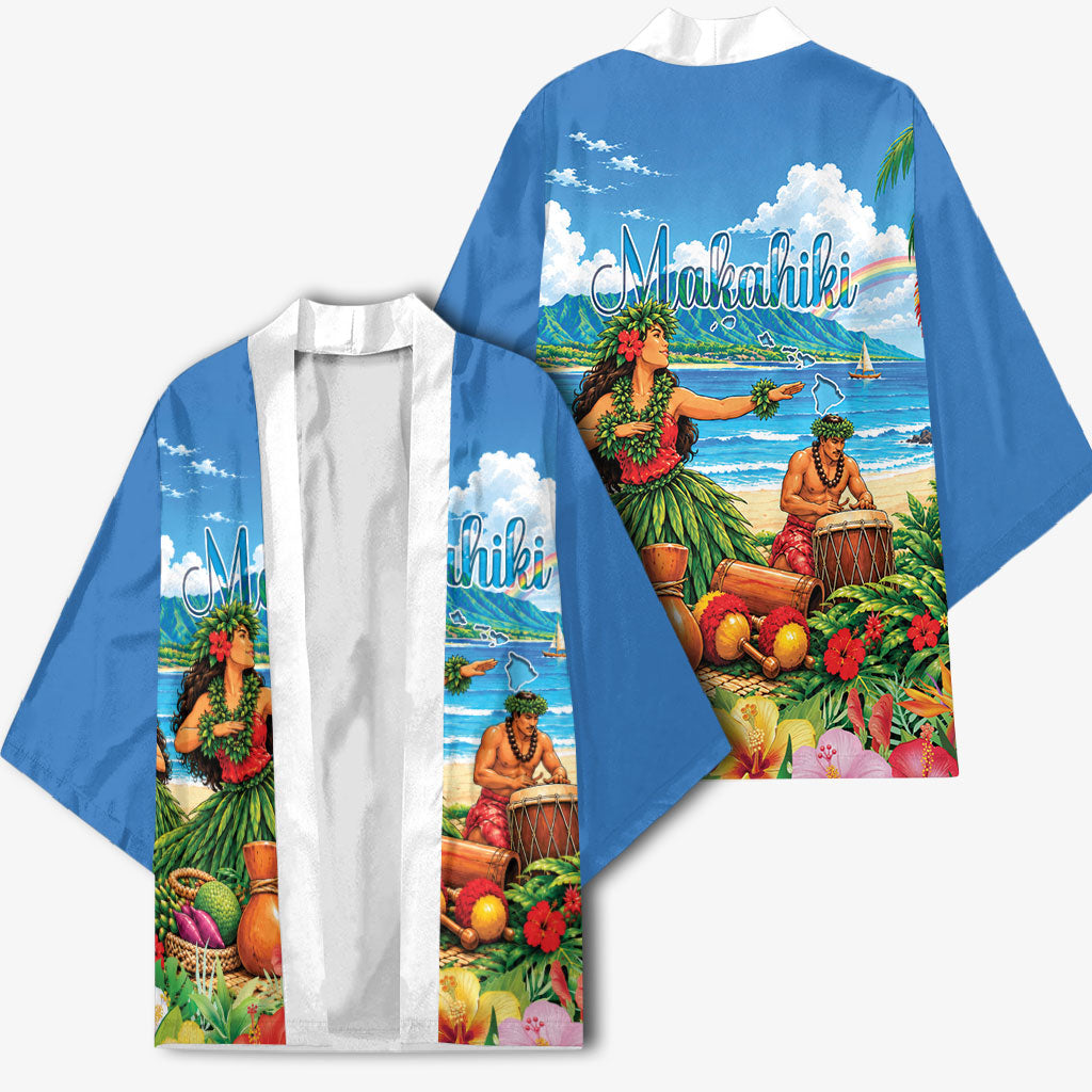 Hawaii Makahiki Kimono Hawaiian New Year Tropical Vibes LT14 - Polynesian Pride