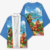 Hawaii Makahiki Kimono Hawaiian New Year Tropical Vibes LT14 - Polynesian Pride