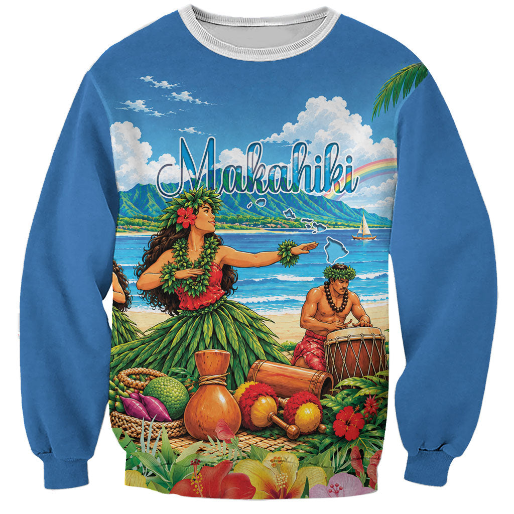 Hawaii Makahiki Sweatshirt Hawaiian New Year Tropical Vibes LT14 Unisex Blue - Polynesian Pride