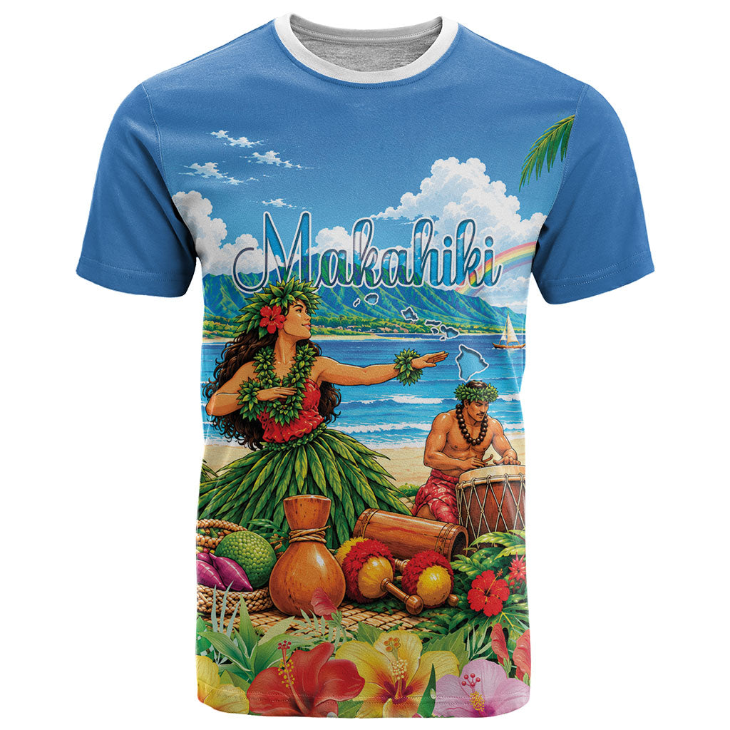 Hawaii Makahiki T Shirt Hawaiian New Year Tropical Vibes LT14 Blue - Polynesian Pride