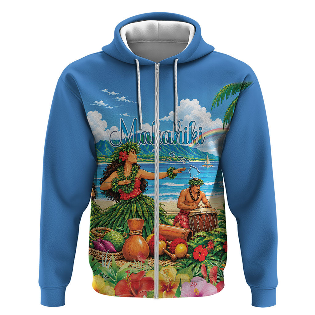 Hawaii Makahiki Zip Hoodie Hawaiian New Year Tropical Vibes