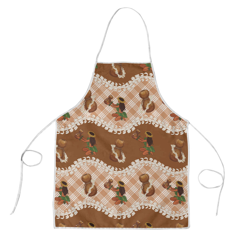 Ipu Heke Hawaii Makahiki Apron Hawaiian Puakenikeni Lei Hula Girl Palaka Motifs