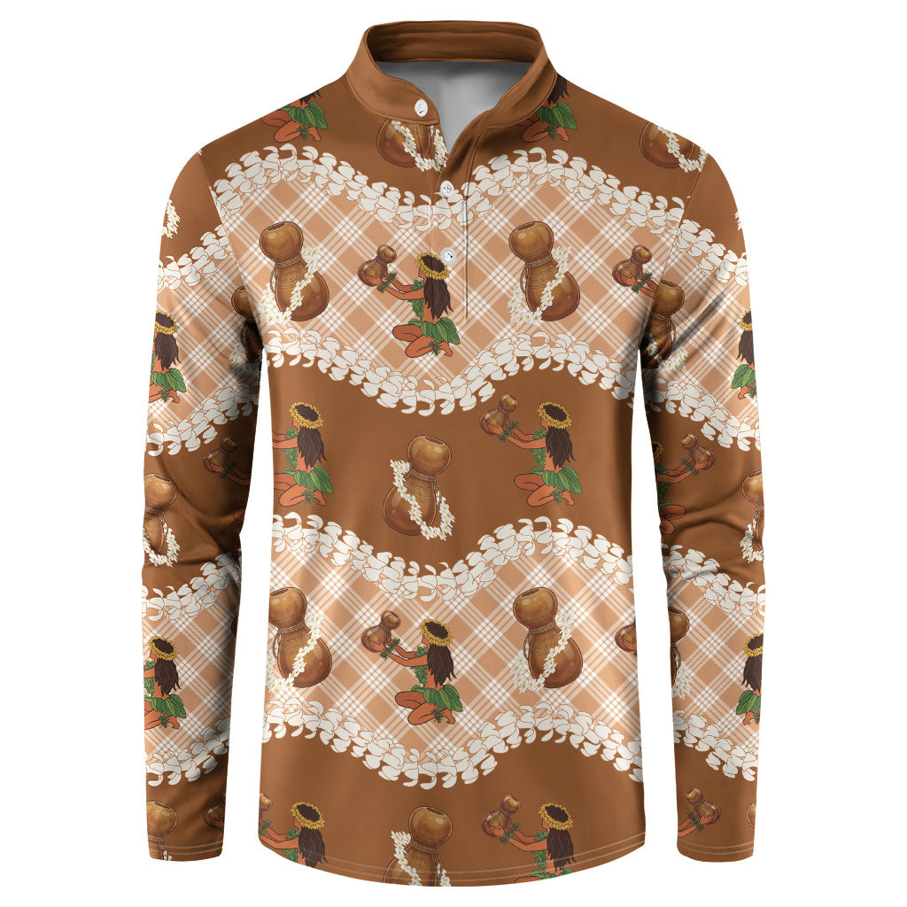 Ipu Heke Hawaii Makahiki Button Sweatshirt Hawaiian Puakenikeni Lei Hula Girl Palaka Motifs
