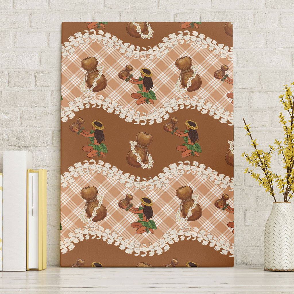 Ipu Heke Hawaii Makahiki Canvas Wall Art Hawaiian Puakenikeni Lei Hula Girl Palaka Motifs